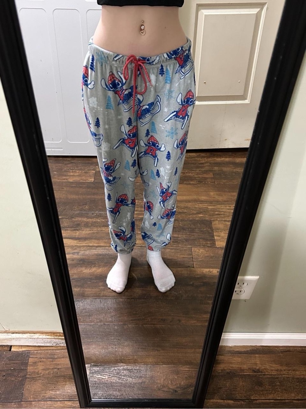 Disney Kids Pajama Bottoms in Light Gray, Blue & Red